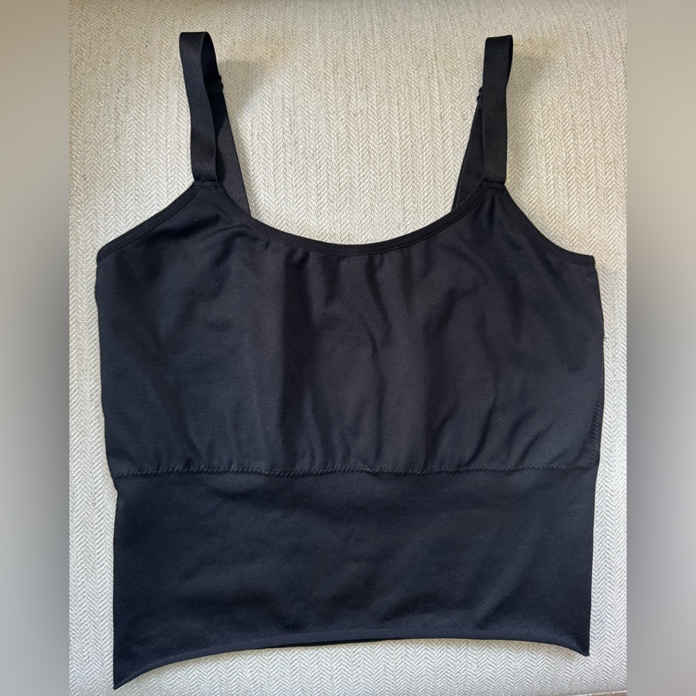 Nautica Intimates Women’s Seamless Stretch Camisole Cropped Tank Black Size L